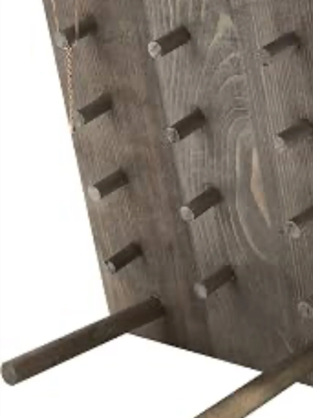 Rustic Wooden Peg Hook Rack - Brown